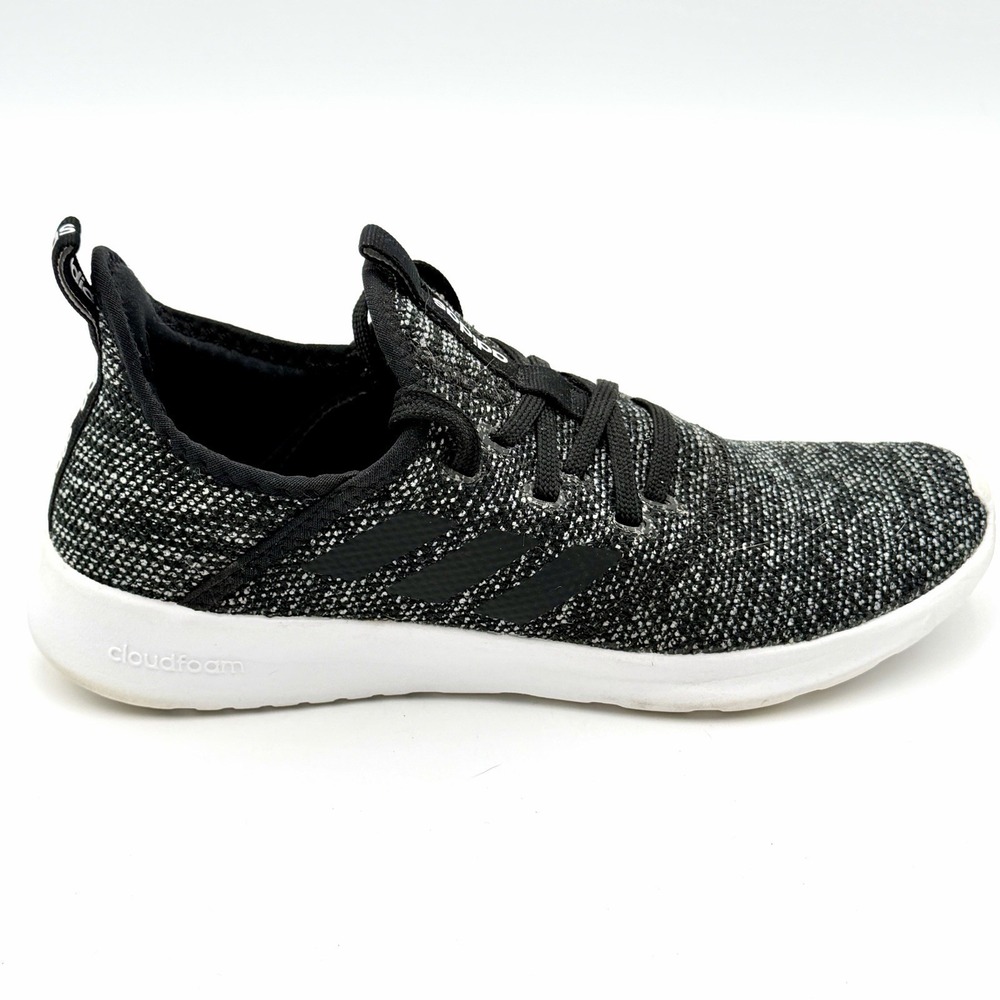 Adidas‎ Womens Cloudfoam Pure DB0694 Black Gray Shoes Sneakers Size 7.5  7 1/2